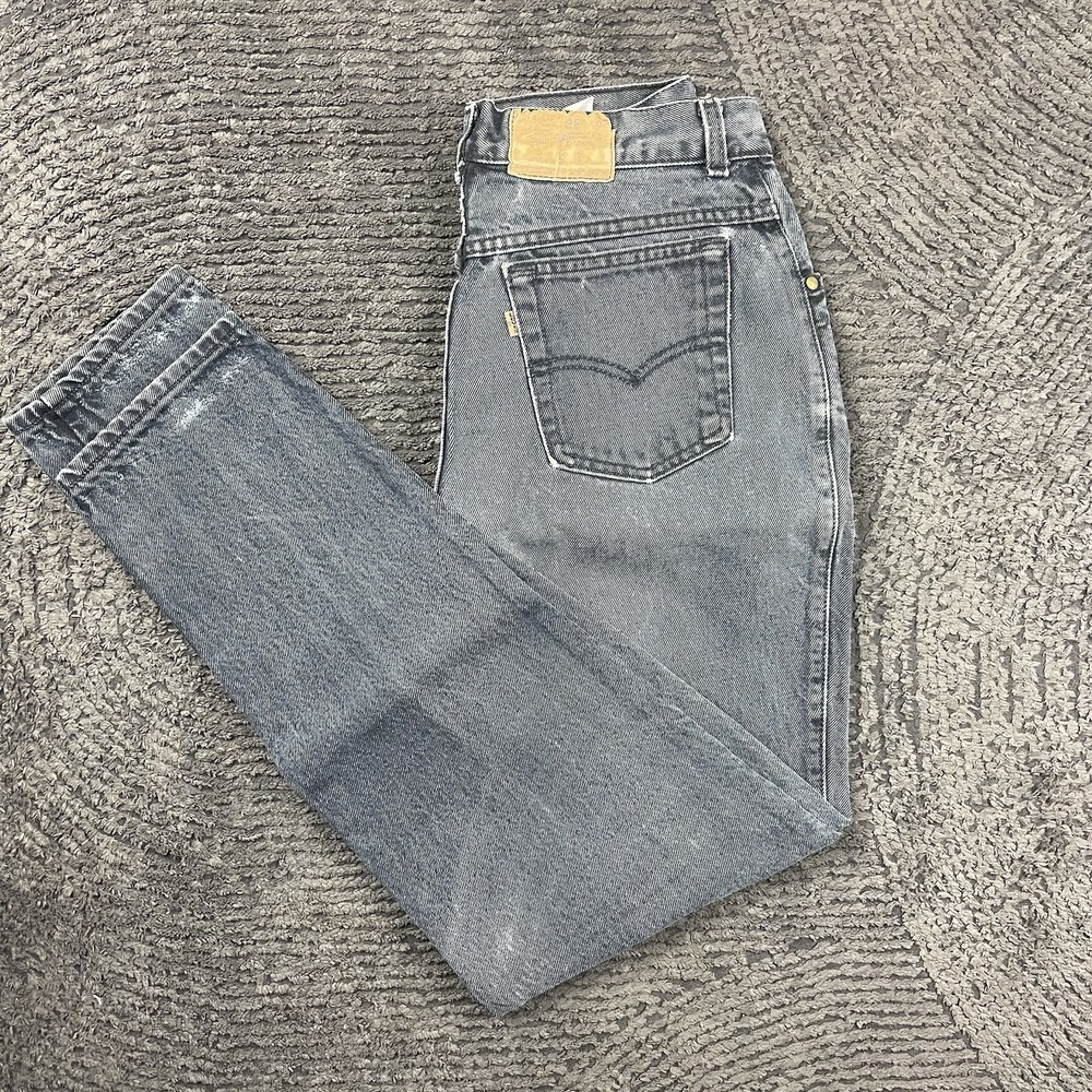 Vintage Levi's 544 Orange Tab Women's 26x30 Jeans USA Made Black Distressed 90s